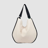 Black Trim Round Canvas Tote Bag